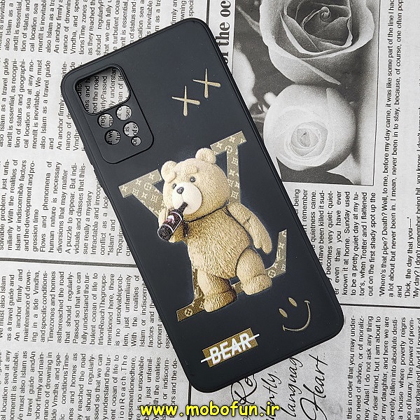 قاب گوشی Xiaomi Redmi Note 11 Pro 4G Global - Redmi Note 11 Pro 5G Global شیائومی سیلیکونی ژله ای محافظ لنز دار طرح خرسی تدی Tedi مشکی کد 275