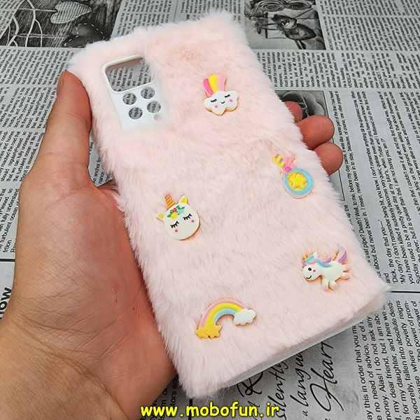 قاب گوشی Xiaomi Redmi Note 11 Pro 4G Global - Redmi Note 11 Pro 5G Global شیائومی طرح عروسکی برجسته خزدار پشمالو صورتی یونیکورن کد E6-170633