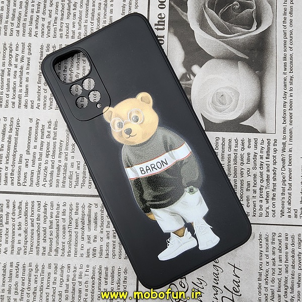 قاب گوشی Redmi Note 11 4G - Redmi Note 11S شیائومی سیلیکونی ژله ای محافظ لنز دار طرح خرسی تدی Tedi مشکی کد 407