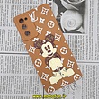 قاب گوشی Galaxy S20 FE سامسونگ طرح سیلیکونی ژله ای سه بعدی برجسته میکی موس محافظ لنز دار قهوه ای کد 342