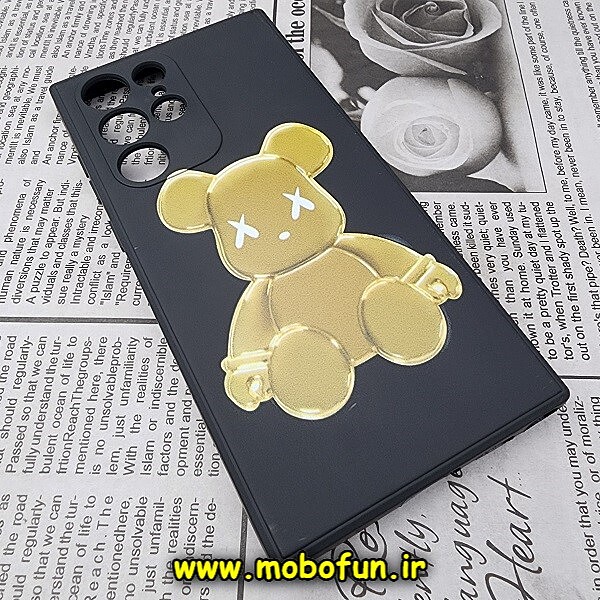 قاب گوشی Galaxy S22 Ultra سامسونگ سیلیکونی ژله ای طرح خرسی تدی Tedi مشکی کد 130
