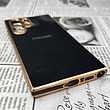 قاب گوشی Galaxy S22 Ultra سامسونگ طرح ژله ای مای کیس گلد لاین دور طلایی محافظ لنز دار مشکی کد 134