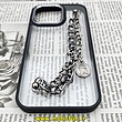 قاب گوشی iPhone 13 Pro آیفون اورجینال متال کیس Metal طرح پشت طلق شفاف دور سیلیکونی دستبندی کارتیر مشکی کد 282