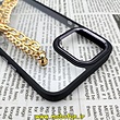 قاب گوشی iPhone 13 Pro Max آیفون اورجینال متال کیس Metal طرح پشت طلق شفاف دور سیلیکونی دستبندی کارتیر مشکی طلایی کد 367