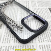قاب گوشی iPhone 14 Pro آیفون اورجینال متال کیس Metal طرح پشت طلق شفاف دور سیلیکونی دستبندی کارتیر مشکی کد 71