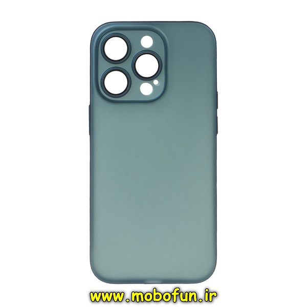قاب گوشی iPhone 14 Pro Max آیفون طرح ژله ای ساده بسیار سبک سبز مات محافظ لنز دار کد 93