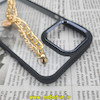 قاب گوشی iPhone 14 Pro Max آیفون اورجینال متال کیس Metal طرح پشت طلق شفاف دور سیلیکونی دستبندی کارتیر مشکی طلایی کد 97