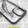 قاب گوشی iPhone 14 Pro Max آیفون اورجینال متال کیس Metal طرح پشت طلق شفاف دور سیلیکونی دستبندی کارتیر مشکی کد 98