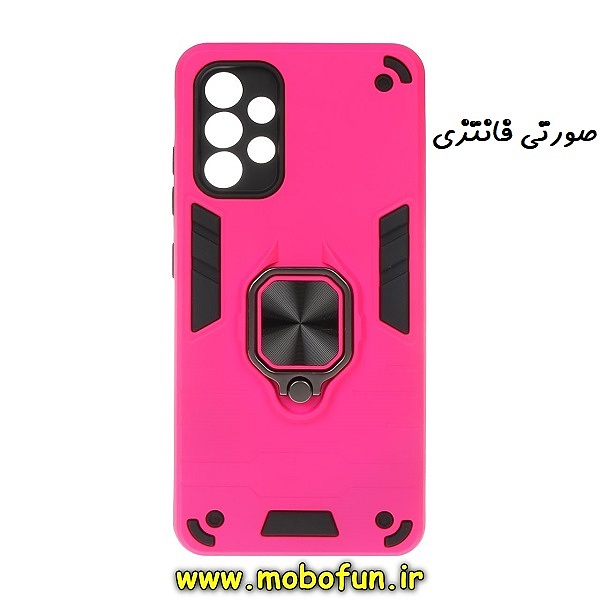 قاب گوشی Galaxy A32 4G سامسونگ طرح ضد ضربه بتمن هولدر دار محافظ لنز دار صورتی فانتزی کد 569