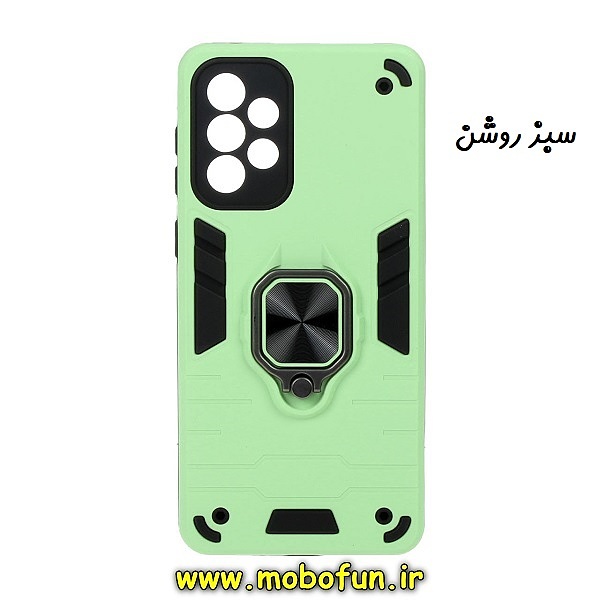 قاب گوشی Galaxy A32 4G سامسونگ طرح ضد ضربه بتمن هولدر دار محافظ لنز دار سبز روشن کد 572