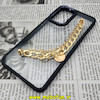 قاب گوشی Galaxy A33 5G سامسونگ اورجینال متال کیس Metal طرح پشت طلق شفاف دور سیلیکونی دستبندی کارتیر مشکی طلایی کد 272