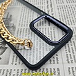 قاب گوشی Galaxy A33 5G سامسونگ اورجینال متال کیس Metal طرح پشت طلق شفاف دور سیلیکونی دستبندی کارتیر مشکی طلایی کد 272