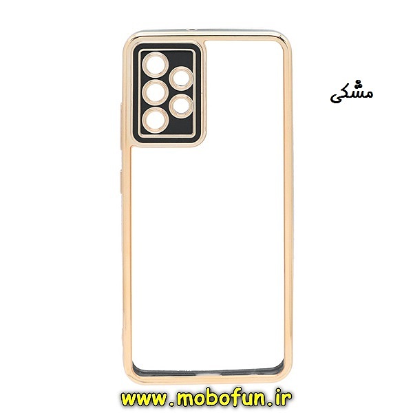 قاب گوشی Galaxy A73 5G سامسونگ طرح الکتروپلیتینگ شیشه ای طلقی شفاف اورجینال یونیک کیس Unique Case محافظ لنز دار مشکی کد 293