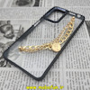 قاب گوشی Redmi Note 11 Pro 4G Global - Redmi Note 11 Pro 5G Global شیائومی اورجینال متال کیس Metal طرح پشت طلق شفاف دور سیلیکونی دستبندی کارتیر مشکی طلایی کد 328