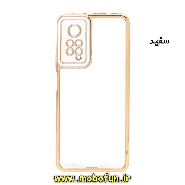 قاب گوشی Redmi Note 11 4G - Redmi Note 11S شیائومی طرح الکتروپلیتینگ شیشه ای طلقی شفاف اورجینال یونیک کیس Unique Case محافظ لنز دار سفید کد 420