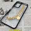قاب گوشی Redmi Note 11 4G - Redmi Note 11S شیائومی اورجینال متال کیس Metal طرح پشت طلق شفاف دور سیلیکونی دستبندی کارتیر مشکی طلایی کد 442