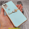 قاب گوشی Galaxy A12 - Galaxy M12 - Galaxy F12 سامسونگ طرح ژله ای مای کیس گلد لاین دور طلایی عروسکی مرواریدی محافظ لنز دار سبز آبی کد 971
