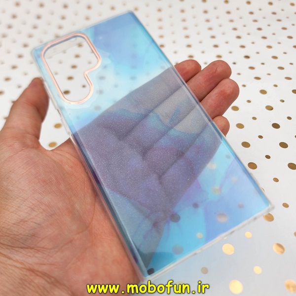 قاب گوشی Galaxy S22 Ultra سامسونگ آبرنگی اکلیلی طلقی شیشه ای اورجینال DIKEX شفاف کد 156