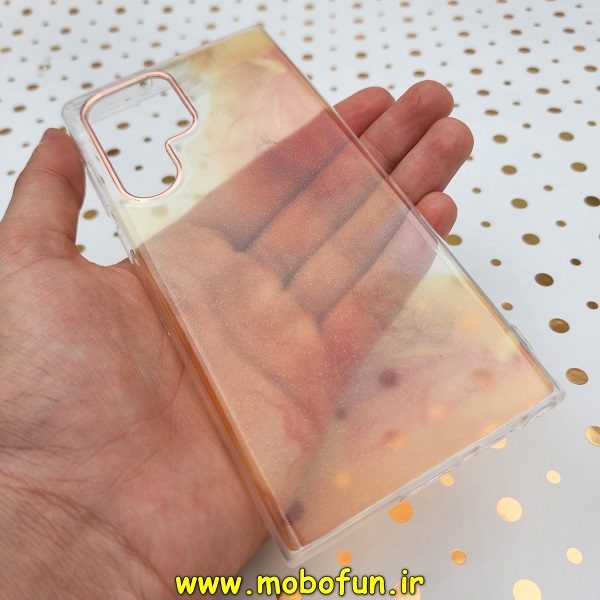 قاب گوشی Galaxy S22 Ultra سامسونگ آبرنگی اکلیلی طلقی شیشه ای اورجینال DIKEX شفاف کد 158