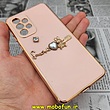 قاب گوشی Galaxy A33 5G سامسونگ طرح ژله ای مای کیس گلد لاین دور طلایی عروسکی مرواریدی محافظ لنز دار گلبهی کد 292