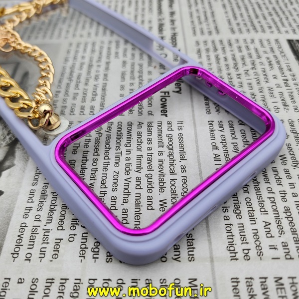 قاب گوشی Poco M4 Pro 4G شیائومی اورجینال متال کیس Metal طرح پشت طلق شفاف دور سیلیکونی دستبندی کارتیر یاسی طلایی کد 190