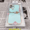 قاب گوشی iPhone 12 آیفون طرح ژله ای مای کیس گلد لاین دور طلایی عروسکی مرواریدی محافظ لنز دار سبز آبی کد 700