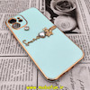 قاب گوشی iPhone 12 آیفون طرح ژله ای مای کیس گلد لاین دور طلایی عروسکی مرواریدی محافظ لنز دار سبز آبی کد 700