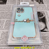 قاب گوشی iPhone 12 Pro آیفون طرح ژله ای مای کیس گلد لاین دور طلایی عروسکی مرواریدی محافظ لنز دار سبز آبی کد 706