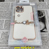 قاب گوشی iPhone 12 Pro آیفون طرح ژله ای مای کیس گلد لاین دور طلایی عروسکی مرواریدی محافظ لنز دار سفید شیری کد 707