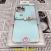 قاب گوشی iPhone 12 Pro Max آیفون طرح ژله ای مای کیس گلد لاین دور طلایی عروسکی مرواریدی محافظ لنز دار سبز آبی کد 491
