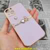 قاب گوشی iPhone 13 آیفون طرح ژله ای مای کیس گلد لاین دور طلایی عروسکی مرواریدی محافظ لنز دار یاسی کد 362