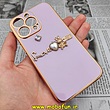 قاب گوشی iPhone 13 Pro آیفون طرح ژله ای مای کیس گلد لاین دور طلایی عروسکی مرواریدی محافظ لنز دار یاسی کد291