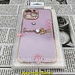 قاب گوشی iPhone 13 Pro Max آیفون طرح ژله ای مای کیس گلد لاین دور طلایی عروسکی مرواریدی محافظ لنز دار یاسی کد 380