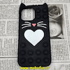 قاب گوشی iPhone 13 Pro Max آیفون سیلیکونی پاک کنی طرح گربه ای Lucky Cat آکواریومی پاپیت فیجت مشکی کد 383