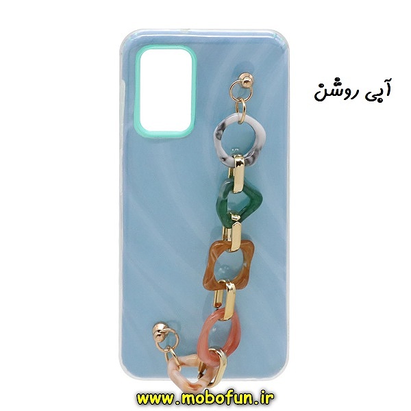 قاب گوشی Galaxy A32 4G سامسونگ طرح ژله ای طرح دار دستبندی سنگی آبی روشن کد 599