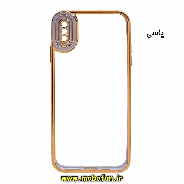 قاب گوشی iPhone XS Max آیفون طرح الکتروپلیتینگ شیشه ای طلقی شفاف اورجینال یونیک کیس Unique Case محافظ لنز دار یاسی کد 182