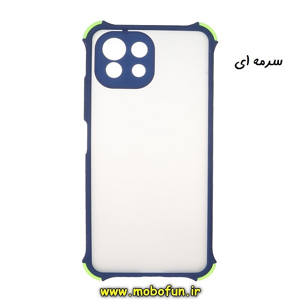 قاب گوشی Mi 11 Lite 4G - Mi 11 Lite 5G - Mi 11 Lite NE شیائومی طرح پشت مات محافظ لنزدار کپسولی ایربگ دار سرمه ای کد 387