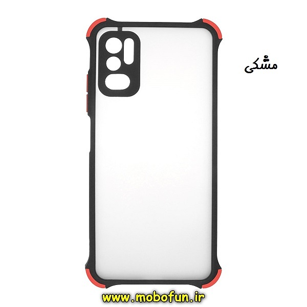قاب گوشی Poco M3 Pro - Redmi Note 10 5G - Redmi Note 11 SE شیائومی طرح پشت مات محافظ لنزدار کپسولی ایربگ دار مشکی کد 231