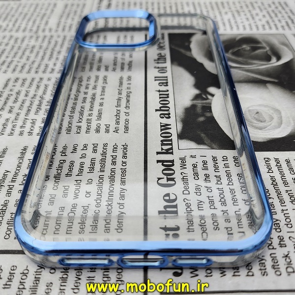 قاب گوشی iPhone 12 Pro Max آیفون طرح پشت طلق شیشه ای شفاف اورجینال برند CASE MATE آبی کد 154