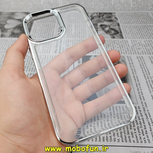 قاب گوشی iPhone 13 Pro آیفون طرح پشت طلق شیشه ای شفاف اورجینال برند CASE MATE نقره ای کد 307