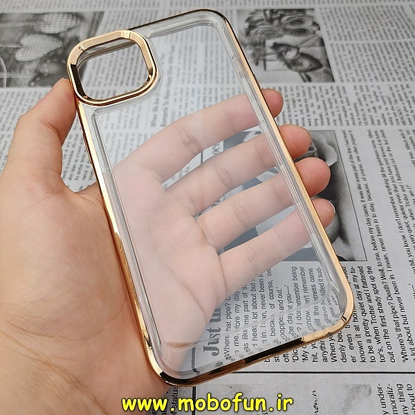 قاب گوشی iPhone 14 آیفون طرح پشت طلق شیشه ای شفاف اورجینال برند CASE MATE طلایی کد 48