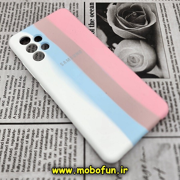 قاب گوشی Galaxy A32 4G سامسونگ سیلیکونی اورجینال سورا SORA پاک کنی رنگین کمانی آبرنگی درجه یک زیربسته محافظ لنز دار کد 601