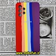 قاب گوشی Galaxy A32 4G سامسونگ سیلیکونی اورجینال سورا SORA پاک کنی رنگین کمانی آبرنگی درجه یک زیربسته محافظ لنز دار کد 605