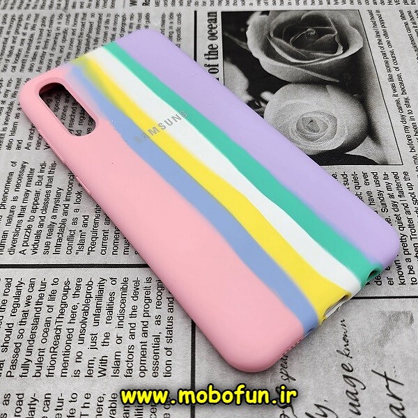قاب گوشی Galaxy A30S - Galaxy A50 - Galaxy A50S سامسونگ سیلیکونی اورجینال سورا SORA پاک کنی رنگین کمانی آبرنگی درجه یک زیربسته محافظ لنز دار کد 777