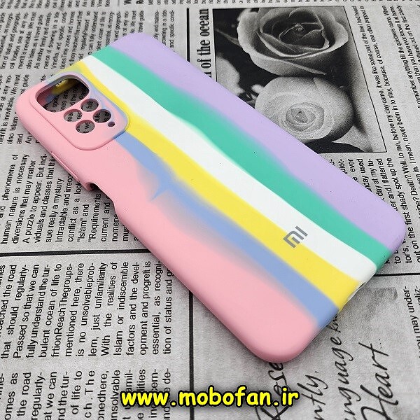 قاب گوشی Redmi Note 11 4G - Redmi Note 11S شیائومی سیلیکونی اورجینال سورا SORA پاک کنی رنگین کمانی آبرنگی درجه یک زیربسته محافظ لنز دار کد 484