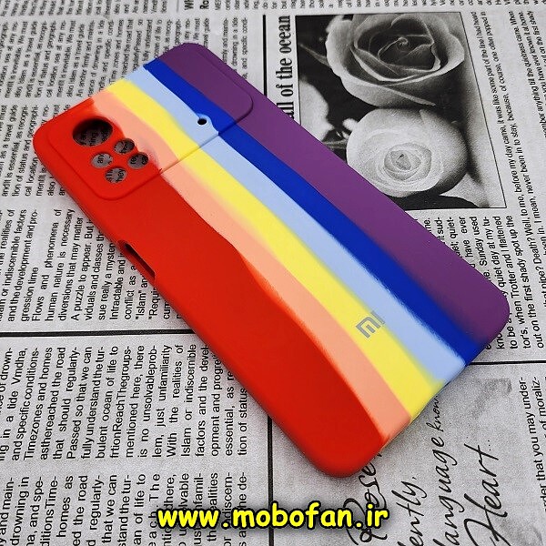 قاب گوشی Xiaomi Poco X4 Pro 5G شیائومی سیلیکونی اورجینال سورا SORA پاک کنی رنگین کمانی آبرنگی درجه یک زیربسته محافظ لنز دار کد 432