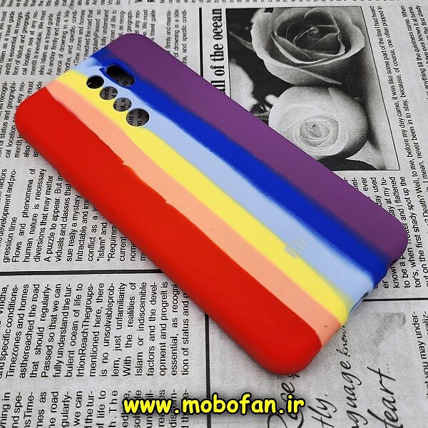 قاب گوشی Redmi 9 - Poco M2 شیائومی سیلیکونی اورجینال سورا SORA پاک کنی رنگین کمانی آبرنگی درجه یک زیربسته محافظ لنز دار کد 187