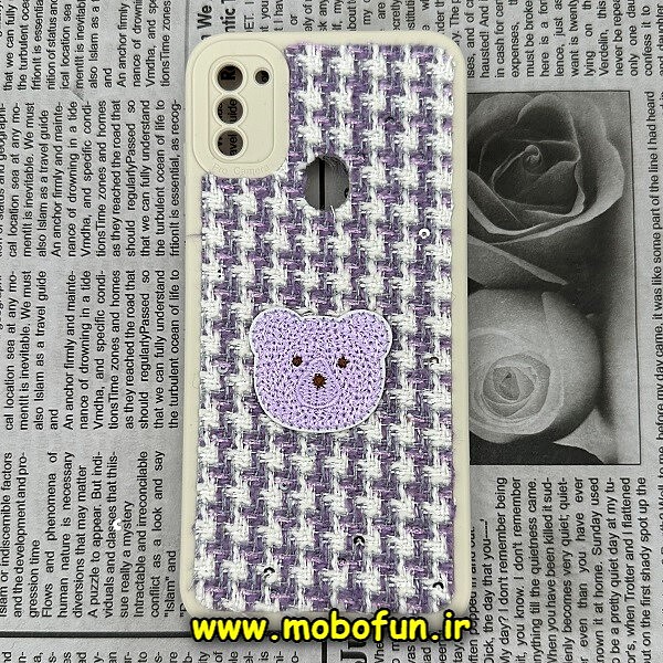 قاب گوشی Galaxy A11 سامسونگ طرح ژله ای پارچه ای خرسی یاسی کد 523