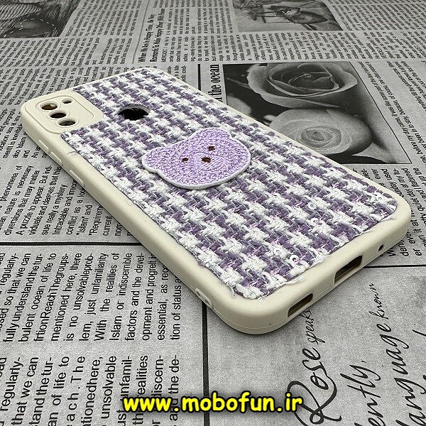 قاب گوشی Galaxy A11 سامسونگ طرح ژله ای پارچه ای خرسی یاسی کد 523