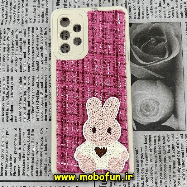 قاب گوشی Galaxy A32 4G سامسونگ طرح ژله ای پارچه ای خرگوشی صورتی فانتزی کد 617